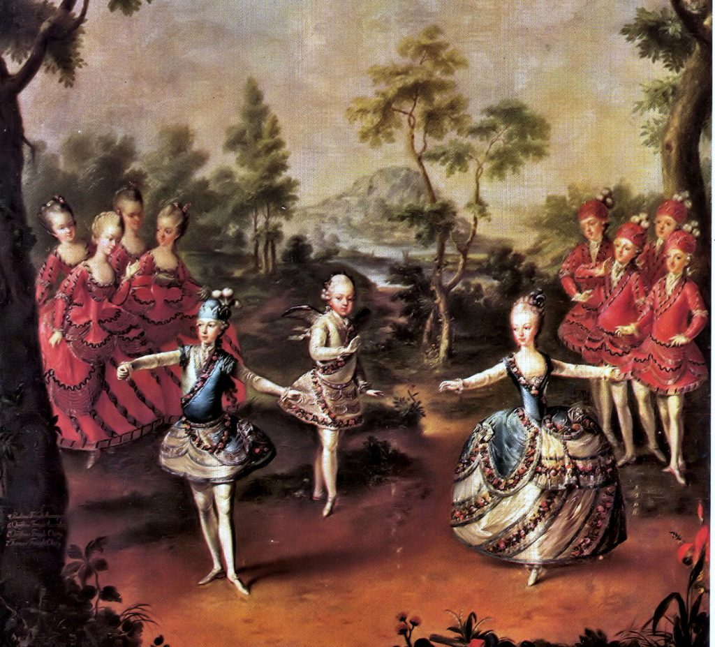 María Antonieta interpreta a la novia, su hermano, el archiduque Fernando, al novio y su hermano, el archiduque Maximiliano, a Cupido. La ocasión de la obra se debió al casamiento de su hermano mayor, José, con la princesa Josefa de Baviera el 23 de enero de 1765.