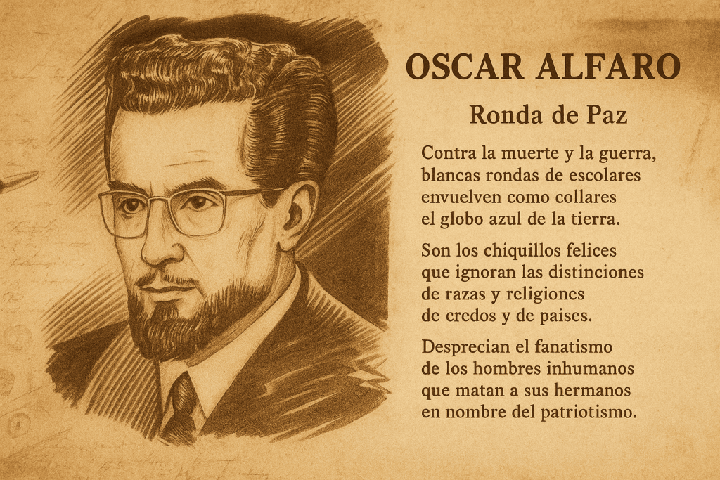 Oscar Alfaro - Poemas para niños - Parte del poema Ronda de Paz