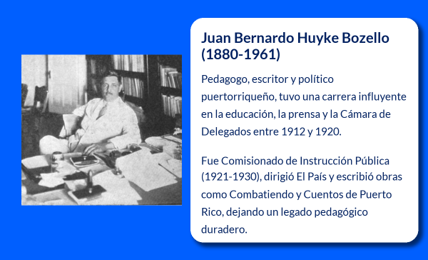 Juan Bernardo Huyke Bozello (1880-1961). El escritor y pedagogo puertorriqueño que marcó el siglo XX