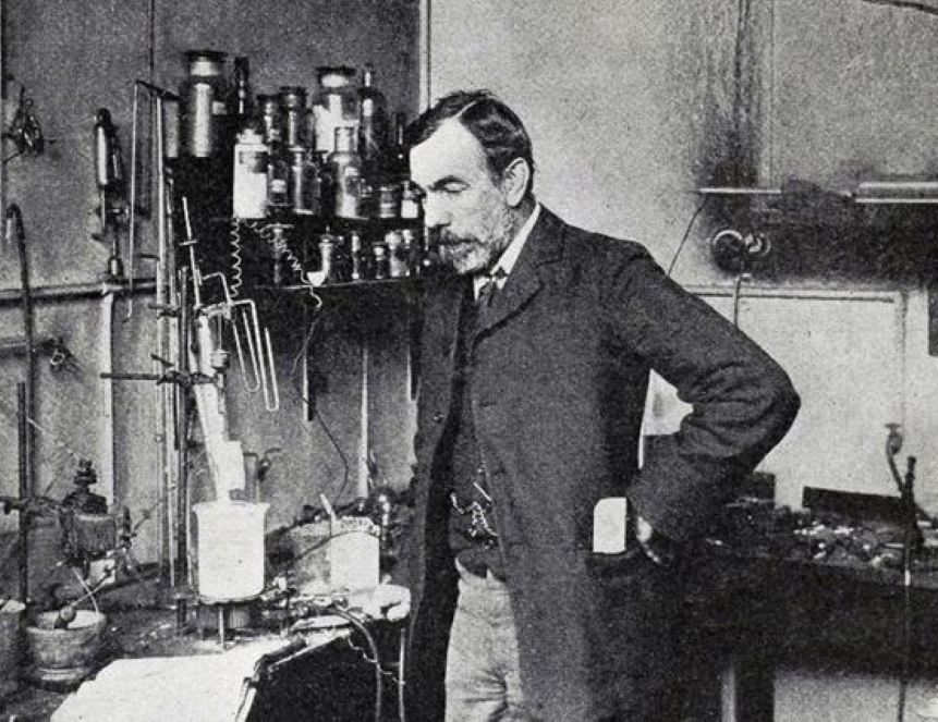 William Ramsay en su laboratorio
