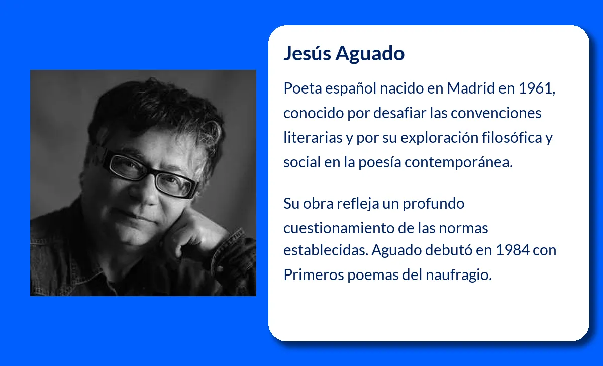 Jesús Aguado, El poeta que desafía las convenciones literarias de la poesía española
