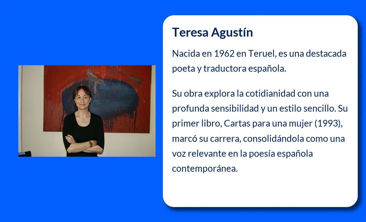 Teresa Agustín, La escritora que deslumbró con su poética cotidiana
