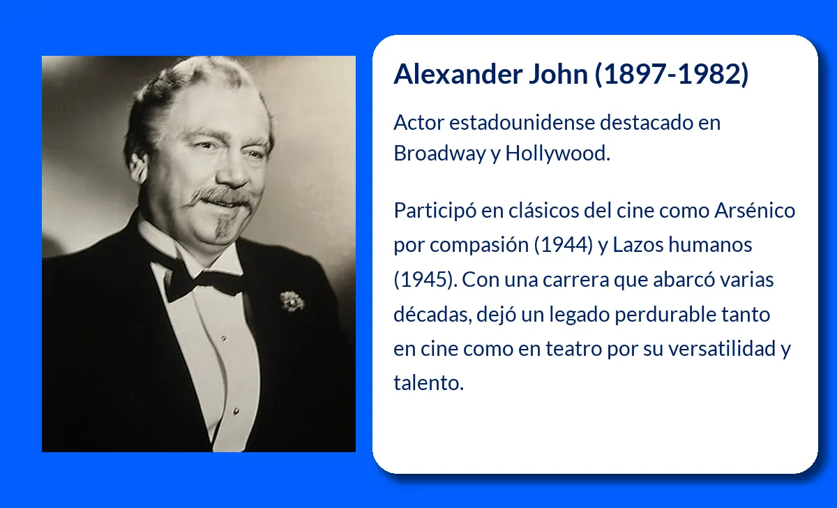 Alexander John, El actor estadounidense que dejó huella en Broadway y Hollywood
