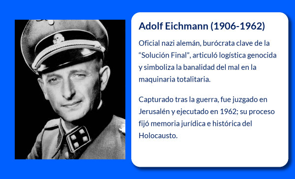 Adolf Eichmann (1906-1962). El hombre que dirigió la solución final del Tercer Reich