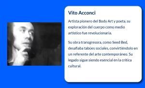 Vito Acconci (1940-VVVV): El Pionero del Body Art y su Revolucionaria Influencia en las Artes Contemporáneas