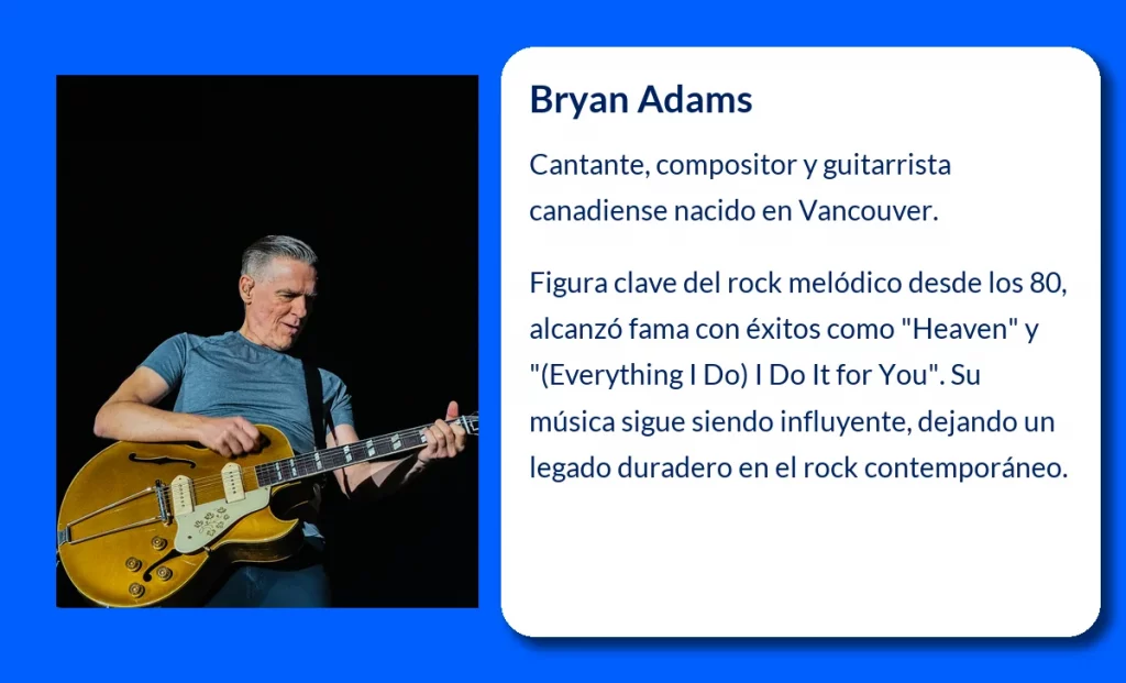 Bryan Adams (1959-VVVV): La leyenda del rock canadiense que conquistó el mundo