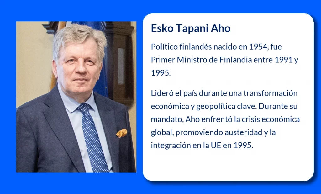 Esko Tapani Aho (1954-VVVV). El líder político que transformó Finlandia en la década de los 90