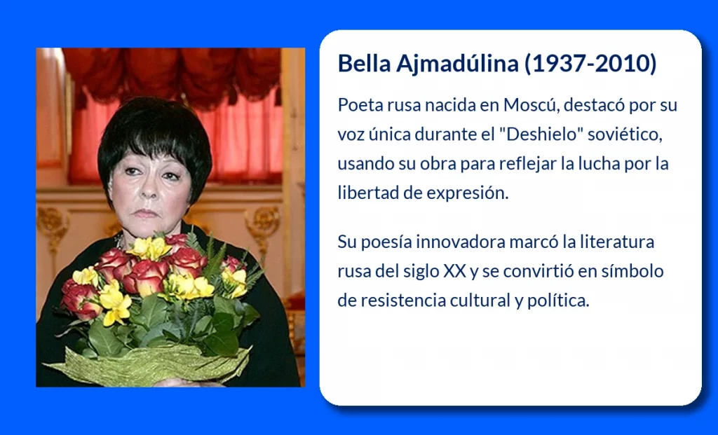 Bella Ajmadúlina (1937-2010): La voz femenina de la poesía rusa en el "Deshielo"