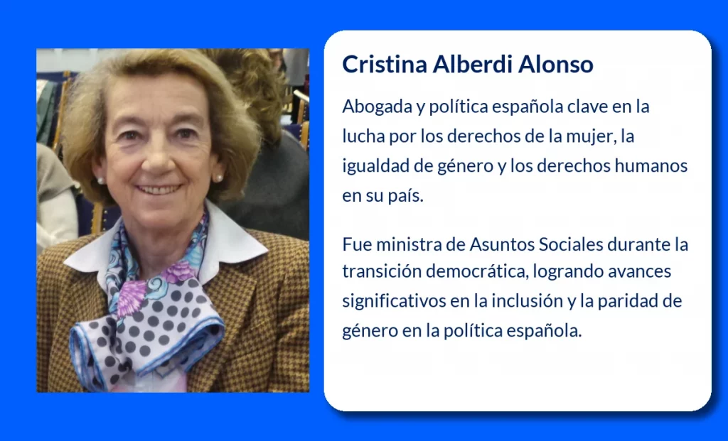 Cristina Alberdi Alonso (1946-VVVV): Una figura clave en la política y la defensa de los derechos de la mujer en España