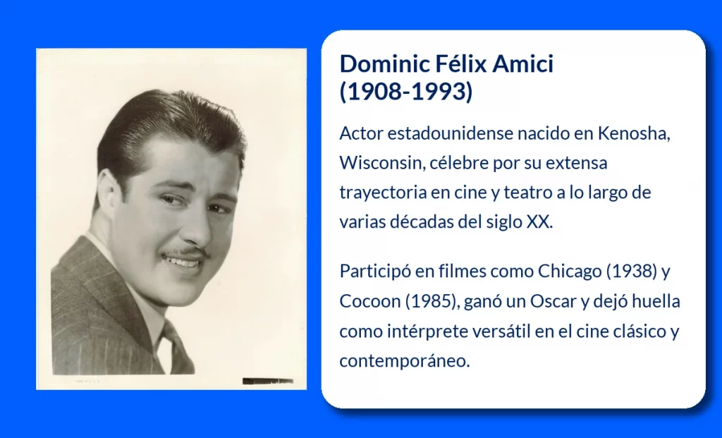 Dominic Félix Amici (1908-1993): Un actor legendario del cine y teatro estadounidense