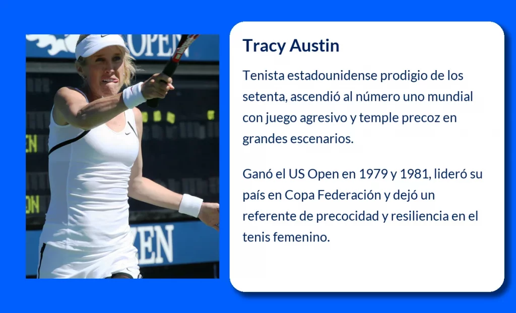Tracy Austin (1962-VVVV). La tenista prodigio que desafió a las leyendas del tenis femenino