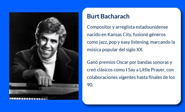 Burt Bacharach (1928-VVVV): El genio detrás de los estándares musicales del siglo XX