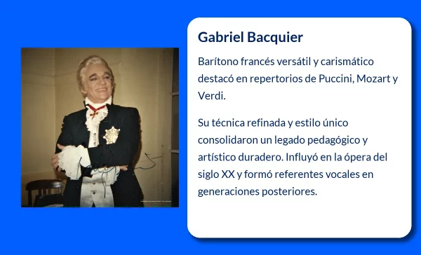Gabriel Bacquier (1924-VVVV). El barítono francés que conquistó los grandes escenarios de la ópera mundial