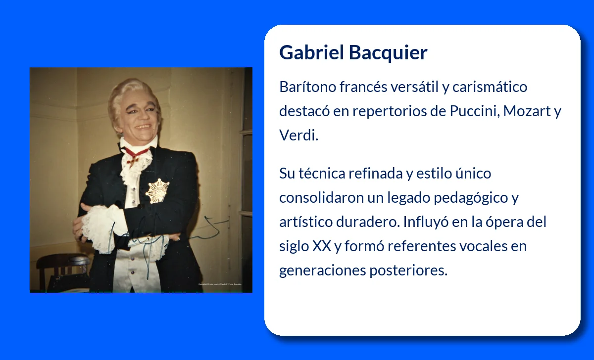 Gabriel Bacquier (1924-VVVV). El barítono francés que conquistó los grandes escenarios de la ópera mundial