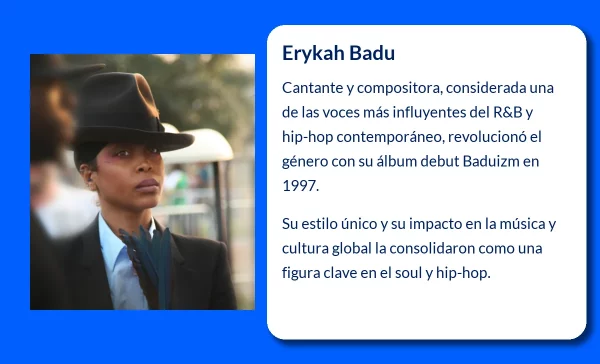 Erykah Badu (1972-VVVV). La voz que transformó el R&B y el hip-hop contemporáneo