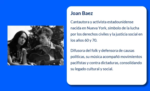 Joan Baez (1941-VVVV). La voz eterna del folk y el activismo social