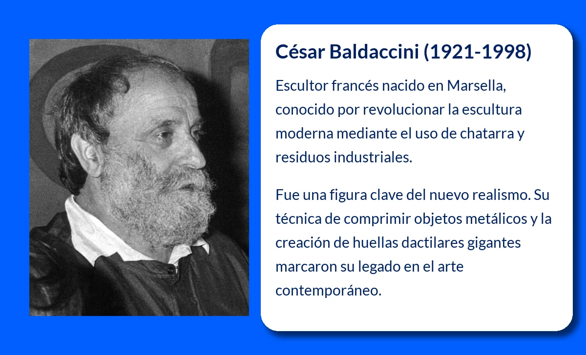 César Baldaccini (1921-1998). El escultor que transformó la chatarra en arte monumental