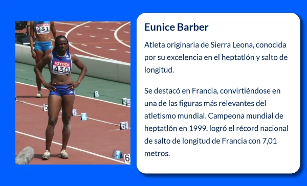Eunice Barber (1974-VVVV): La campeona mundial de heptatlón y salto de longitud que hizo historia en Francia