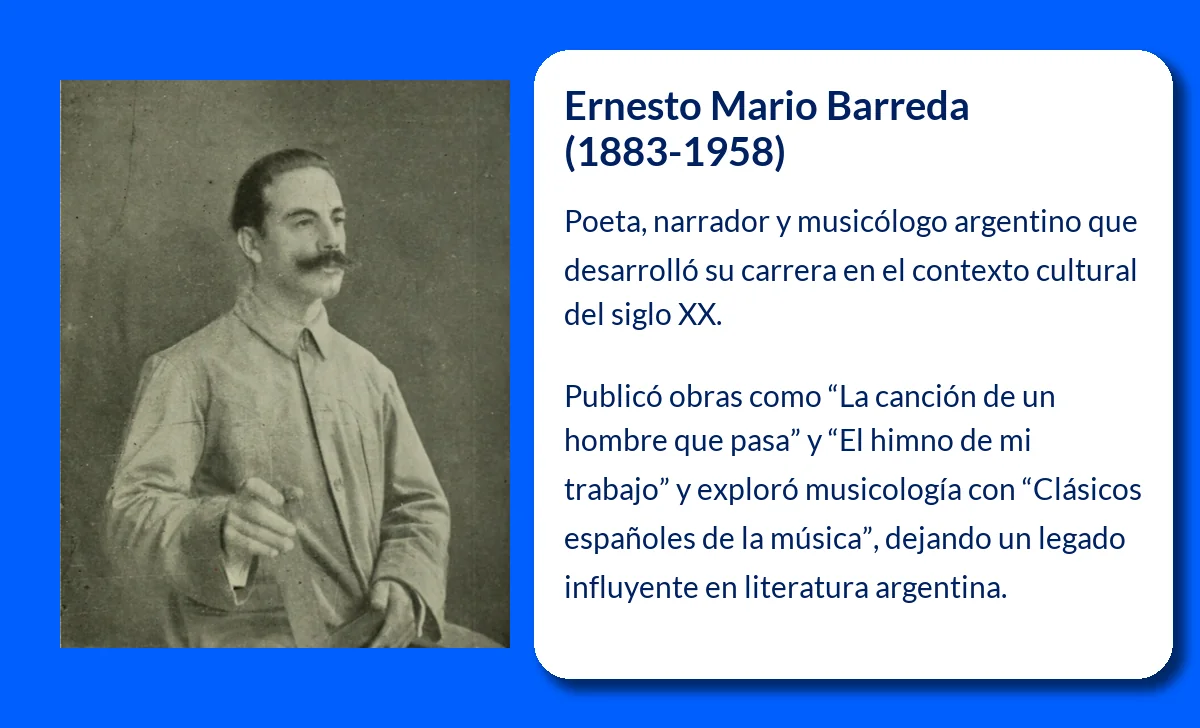Ernesto Mario Barreda (1883-1958). El poeta y musicólogo argentino que reflejó la vida y el trabajo humano en sus letras