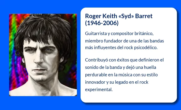 Roger Keith "Syd" Barret (1946-2006). El innovador guitarrista y líder de Pink Floyd