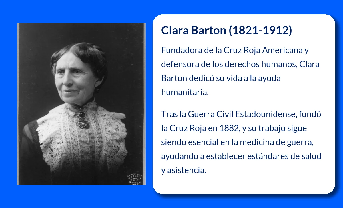 Clara Barton (1821-1912): La incansable defensora de los derechos humanos y fundadora de la Cruz Roja Americana