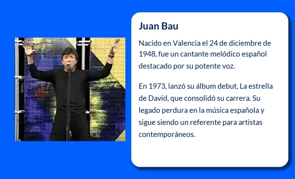 Juan Bau (1948-VVVV): El cantante melódico de voz poderosa que cautivó a España