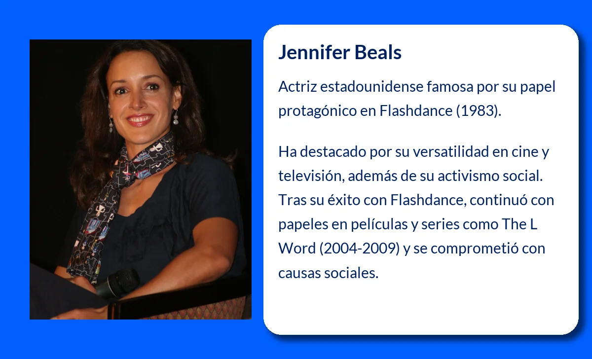 Jennifer Beals (1963-VVVV): La actriz que brilló con Flashdance y conquistó Hollywood