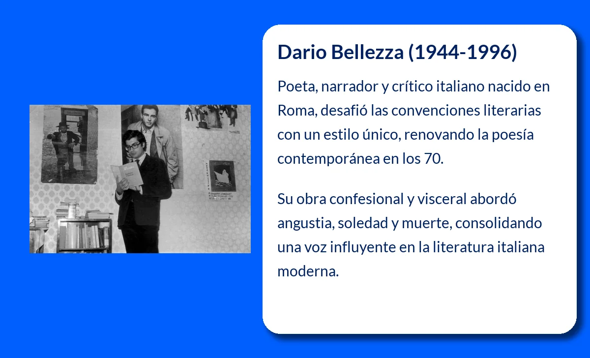 Dario Bellezza (1944-1996). El poeta italiano que renovó la lírica contemporánea