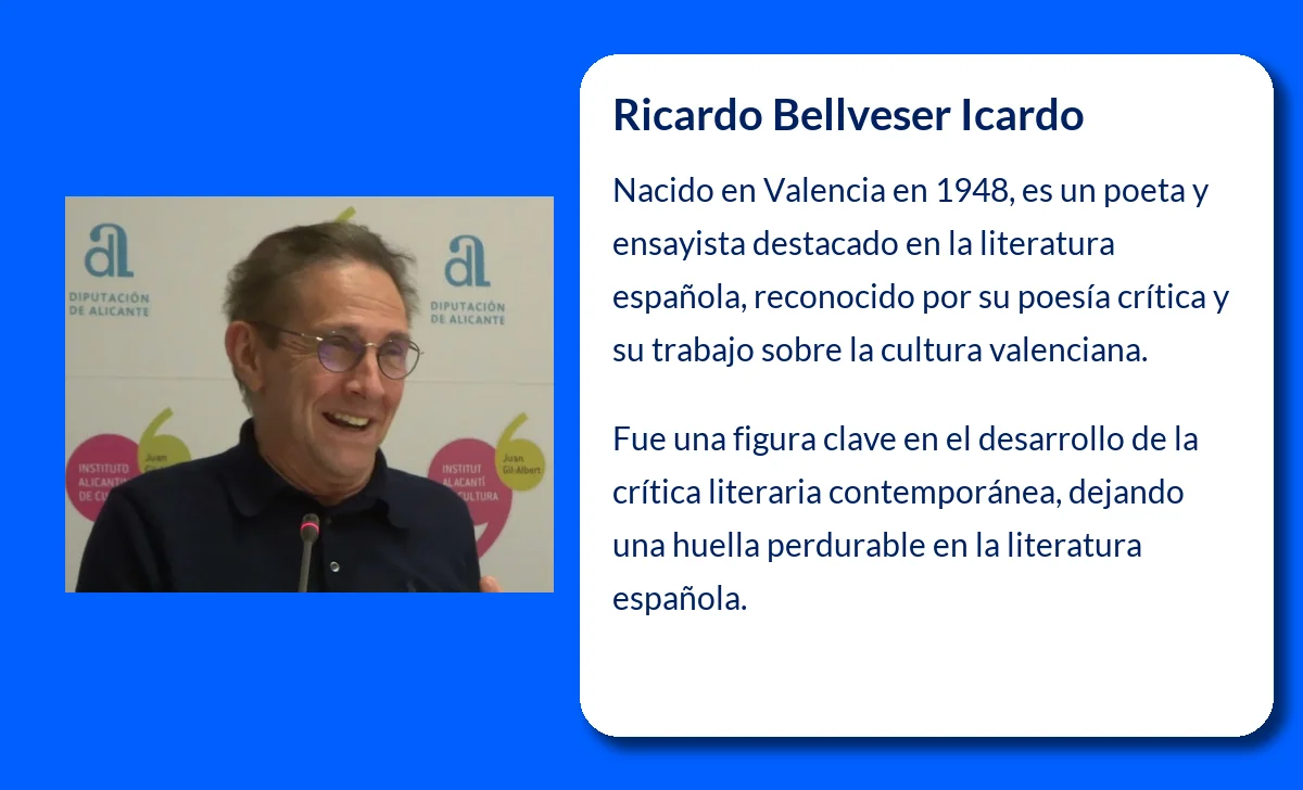 Ricardo Bellveser Icardo (1948-VVVV): Poeta
