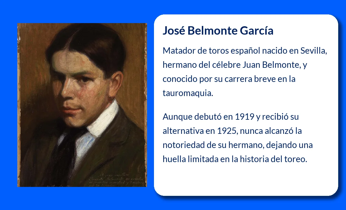 José Belmonte García (¿-1959). El matador que no pudo superar la sombra de su hermano