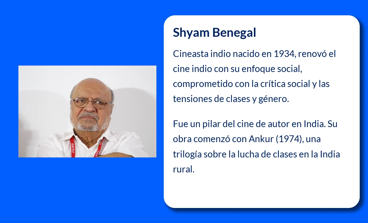 Shyam Benegal (1934-VVVV). El cineasta indio que renovó la industria cinematográfica