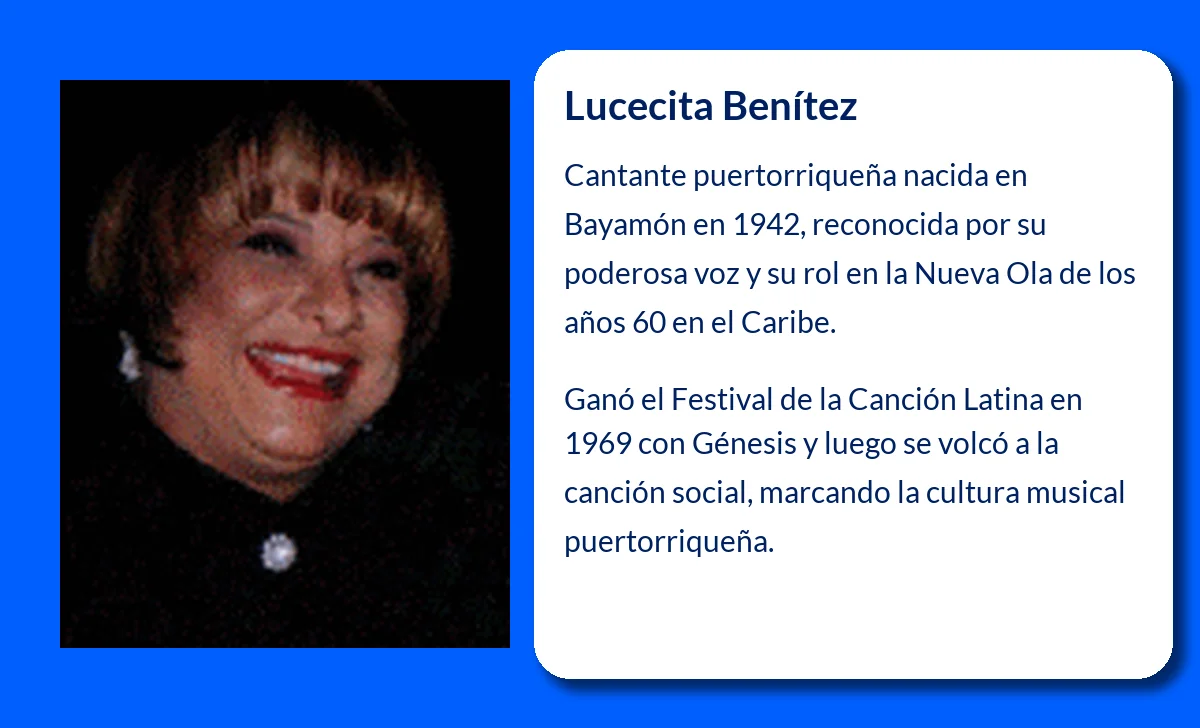 Lucecita Benítez (1942-VVVV). La eterna voz de Puerto Rico y figura clave de la Nueva Ola
