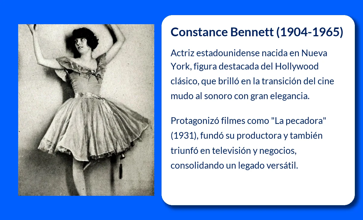 Constance Bennett (1904-1965). La Diva del Cine Clásico que Dejó Huella en Hollywood