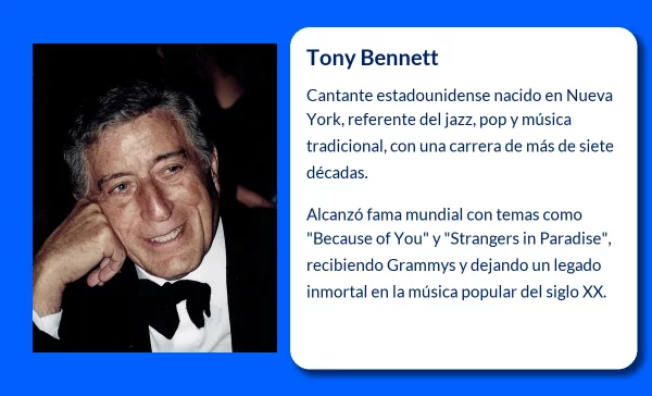 Tony Bennett (1926-VVVV). El inconfundible cantante de Nueva York que conquistó el mundo