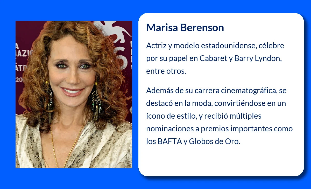 Marisa Berenson (1946-VVVV): Una vida marcada por el cine y la moda