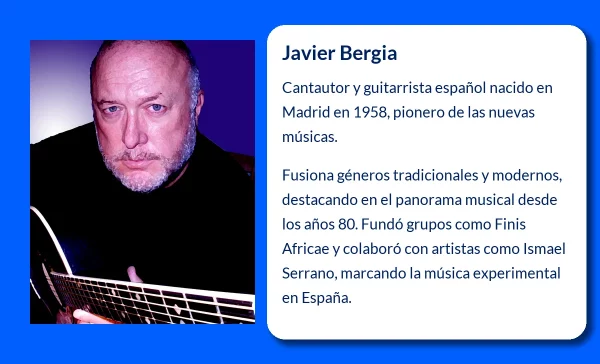 Javier Bergia (1958-VVVV): El cantautor y guitarrista español pionero de las nuevas músicas