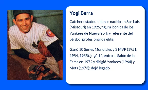 Yogi Berra. El legendario catcher que marcó una era en el béisbol estadounidense