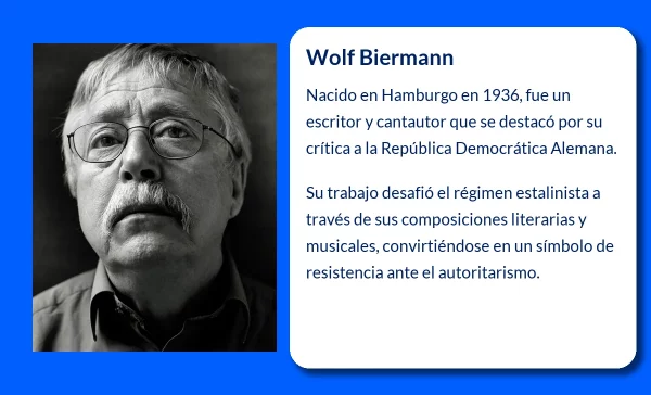 Wolf Biermann (1936-VVVV). El escritor y cantautor que desafió a la RDA con su voz crítica