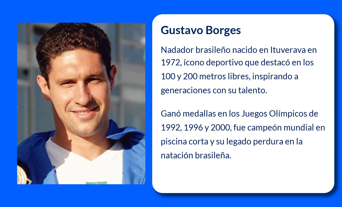 Gustavo Borges. El nadador brasileño que brilló en los Juegos Olímpicos y Mundiales
