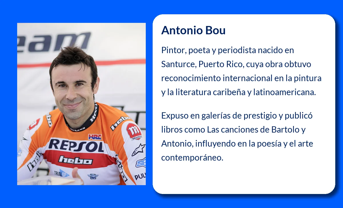Antonio Bou (1944-VVVV). El pintor y poeta puertorriqueño que ha dejado una huella internacional