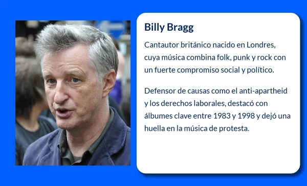 Billy Bragg. El cantautor británico que hizo de la política y la música una lucha social
