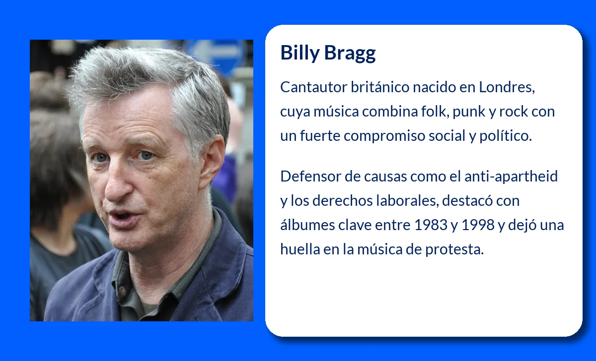 Billy Bragg. El cantautor británico que hizo de la política y la música una lucha social