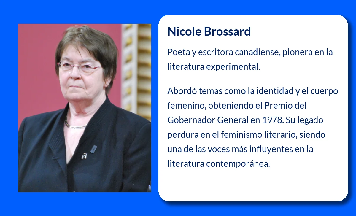 Nicole Brossard (1934-VVVV). La poetisa canadiense que revolucionó la literatura feminista