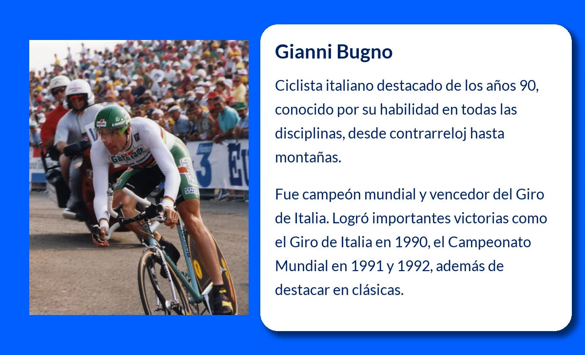 Gianni Bugno (1964-VVVV): El Ciclista Italiano que Dominó los 90