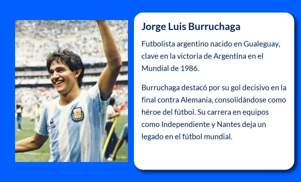Jorge Luis Burruchaga (1962-VVVV). El ícono del fútbol argentino y héroe del Mundial de 1986