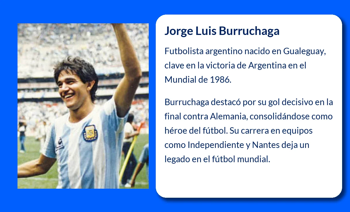 Jorge Luis Burruchaga (1962-VVVV). El ícono del fútbol argentino y héroe del Mundial de 1986