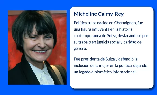 Micheline Calmy-Rey (1945-VVVV): La política suiza que consolidó el liderazgo femenino en la Confederación