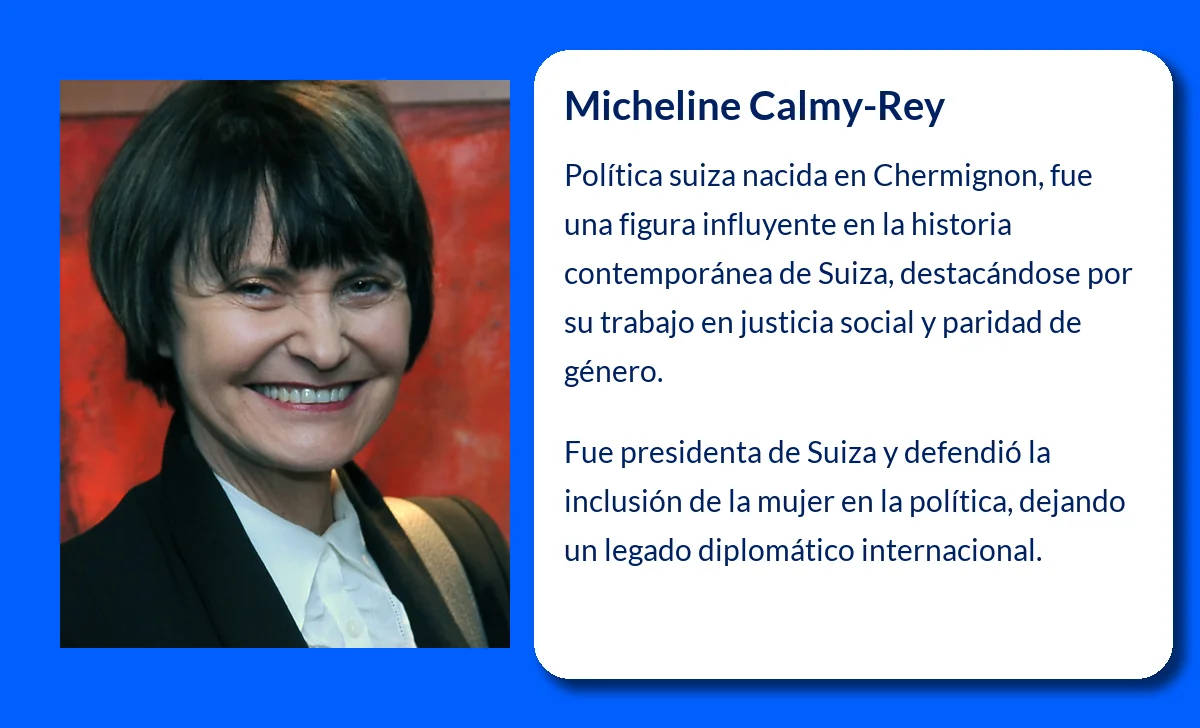 Micheline Calmy-Rey (1945-VVVV): La política suiza que consolidó el liderazgo femenino en la Confederación