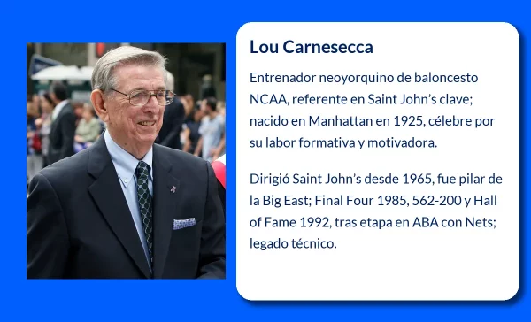 Lou Carnesecca:. El entrenador que trascendió el baloncesto universitario