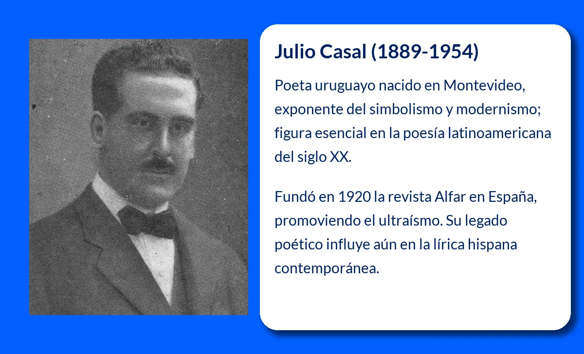 Julio Casal. El poeta uruguayo que aportó al simbolismo literario